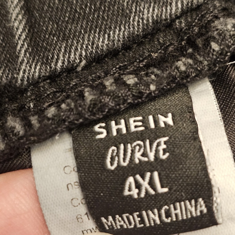 Shein Curve Skirt Womens 4XL Black Gray Denim Look Drawstring Casual Pockets - Picture 10 of 13